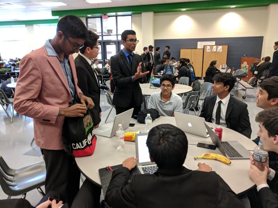 Westfield Debate Club students at a tournament in Woodgrove High School, in 2018.