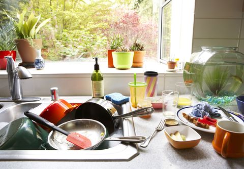 The kitchen of someone living with slobs. 