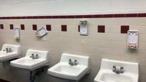 Bathrooms lacking soap dispensers