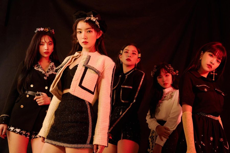 Girl group Red Velvet posing for a concept photo.