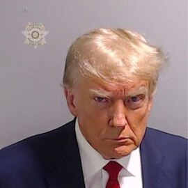 Trump mugshot photo.