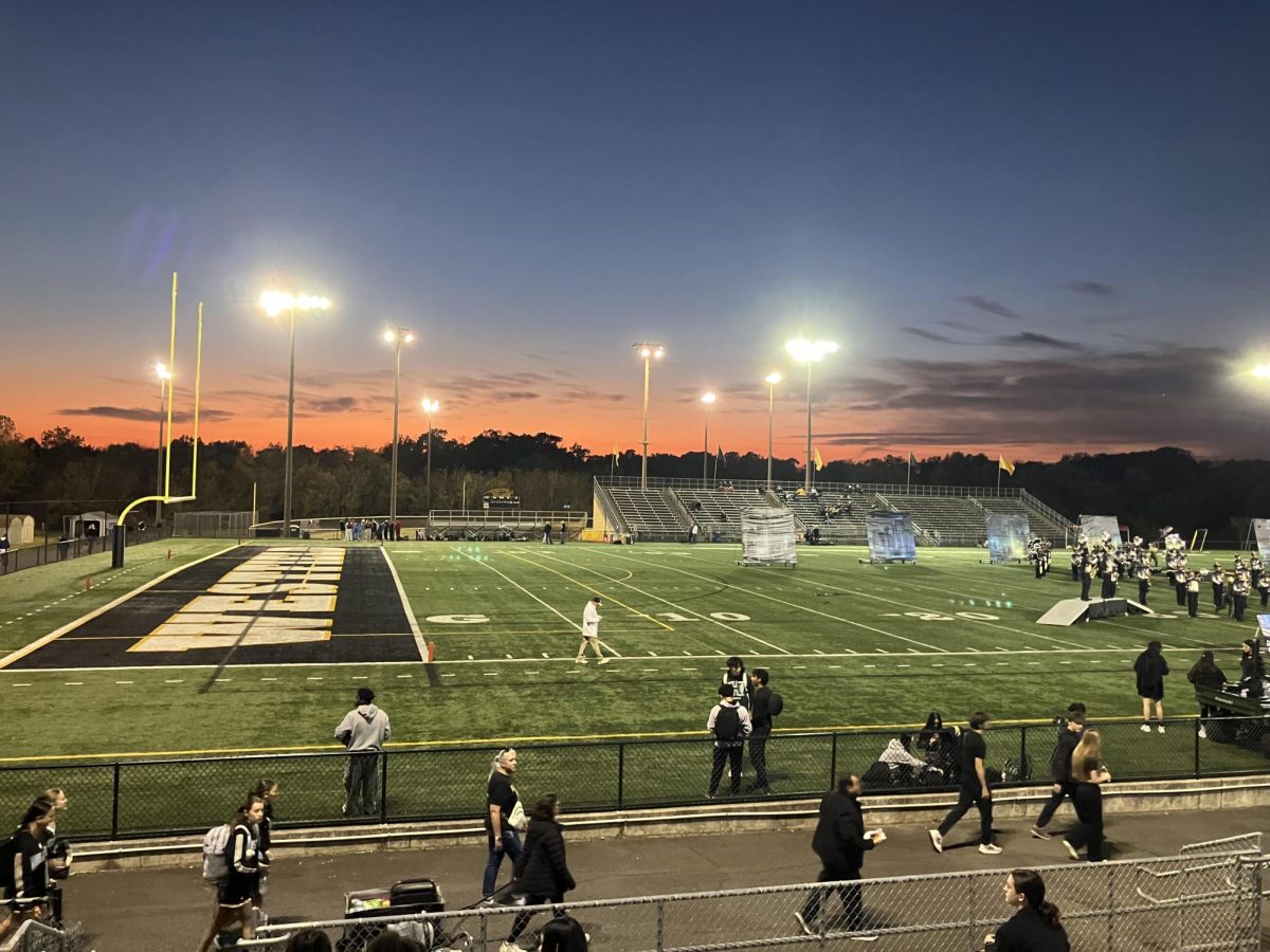 A beautiful sunset prior to kickoff at Westfield's turf field.